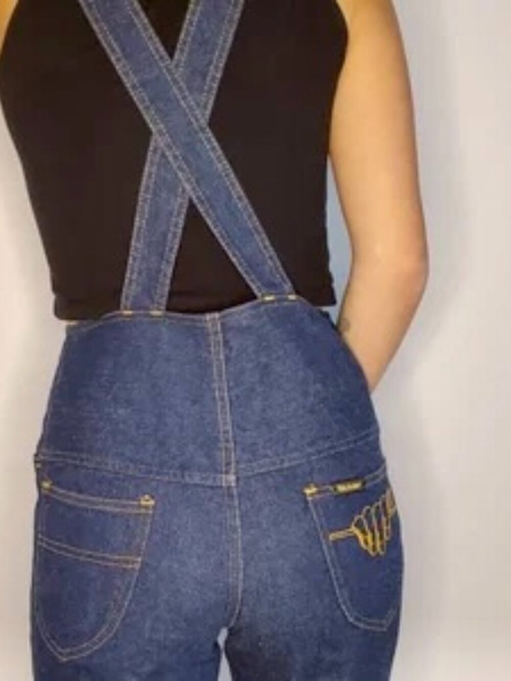 Vintage "Pick Pocket" dark blue denim overalls